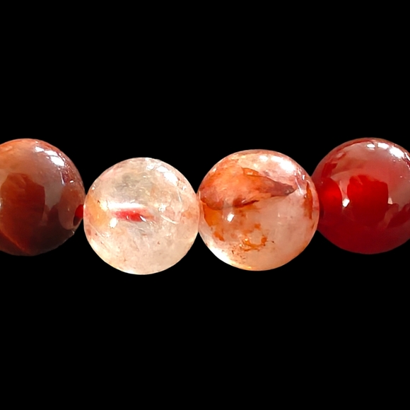 Fire Quartz, Red Tiger Eye, Carnelian & More Crystals Bracelet Unisex 8mm - Picture 5 of 9